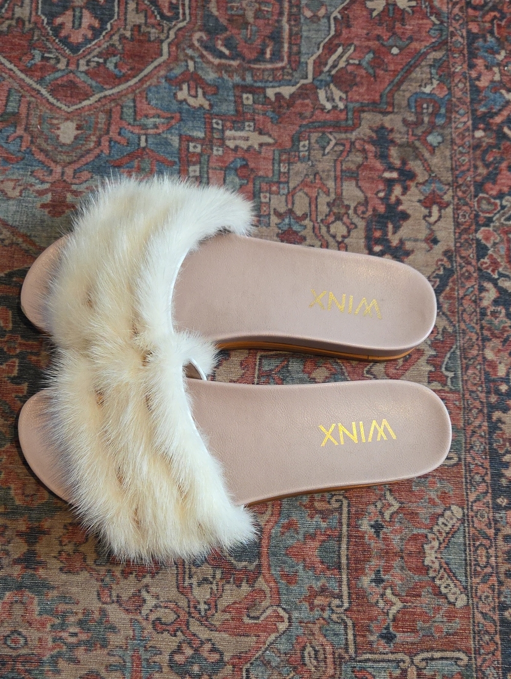 Winx Cream Faux Fur Slide Sandals - Women's